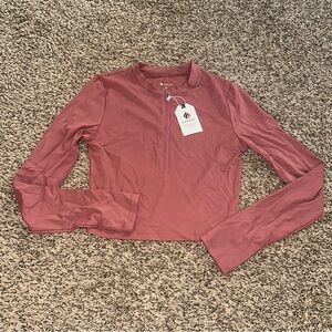 Laslulu Mauve Long Sleeve Crop Top
